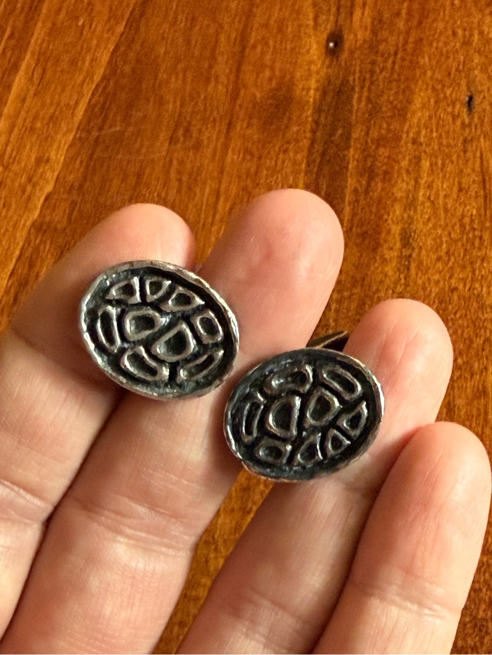 Robert Larin Brutalist Pebble Design Cufflinks Quebec Modernist 1970’s